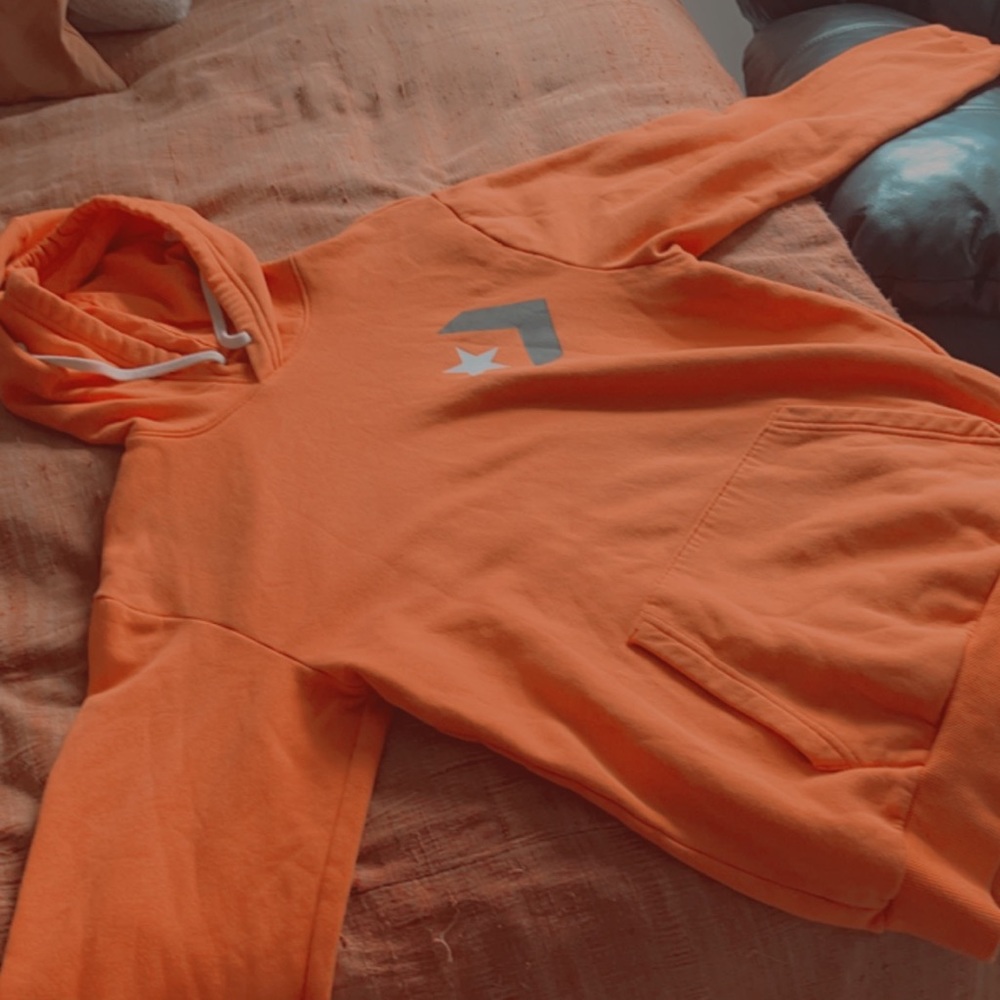 neon orange converse sweatshirt